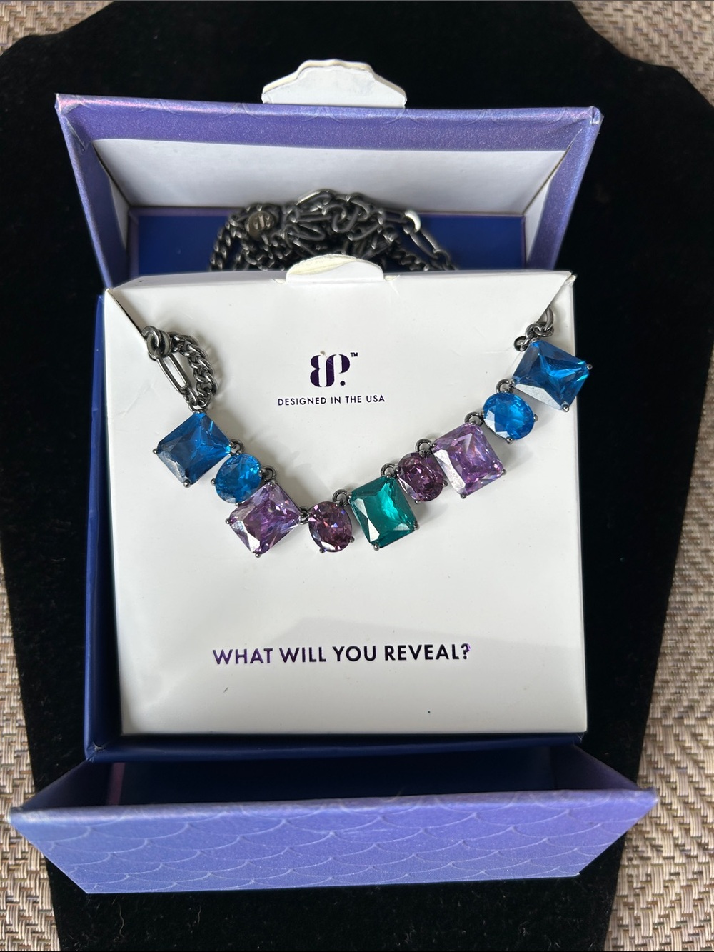 Bomb Party Sirens Collection Midnight Currents Colorful CZ gem necklace. - Picture 1 of 5